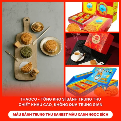 Bánh Trung Thu Sanest Màu Xanh Ngọc Bích