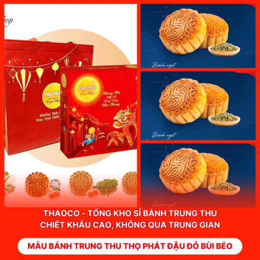 Bánh Trung Thu Thọ Phát Đậu Đỏ Bùi Béo