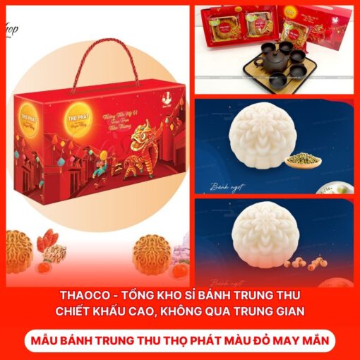 Bánh Trung Thu Thọ Phát Màu Đỏ May Mắn