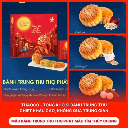 Bánh Trung Thu Thọ Phát Màu Tím Thủy Chung