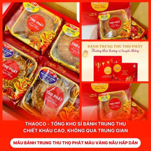 Bánh Trung Thu Thọ Phát Màu Vàng Nâu Hấp Dẫn