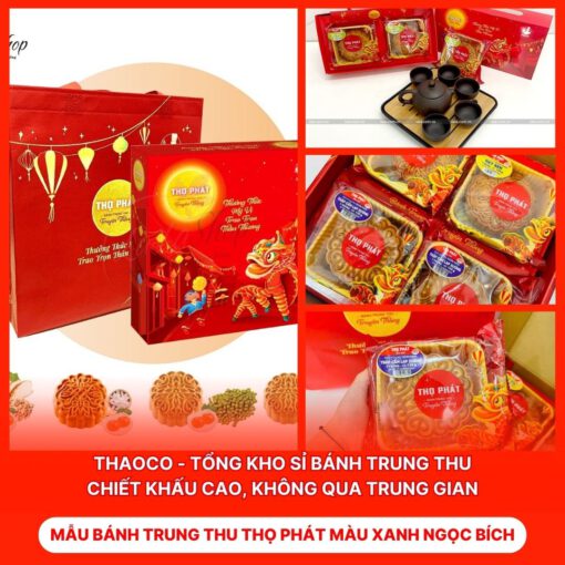 Bánh Trung Thu Thọ Phát Màu Xanh Ngọc Bích
